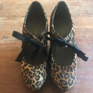 Cheetah Print Wedge Platform Heels size 7.5